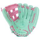 Franklin Sports CTZ5000 12.5" Baseball Glove Mint & Rose – Premium Cowhide Leather Fielding Mitt by Peligro Sports