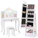 Free-Standing Full Length Kids Jewelry Armoire Cabinet with Storage Capacity