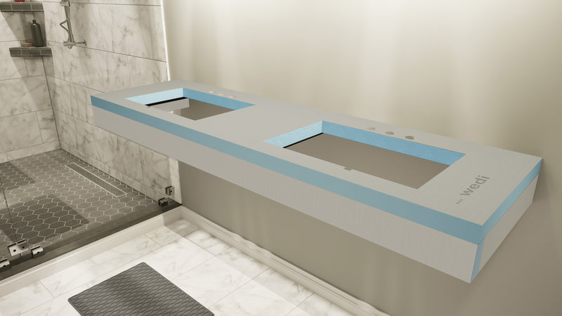 The Original Free Floating Bathroom Vanity Kit™ with Wedi® & Original Vanity Bracket®