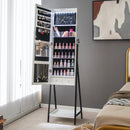 LED Standing Jewelry Mirror Cabinet with 3-Color Lighted Full-Length Mirror by LJGDeals