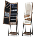 LED Standing Jewelry Mirror Cabinet with 3-Color Lighted Full-Length Mirror by LJGDeals