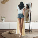 LED Standing Jewelry Mirror Cabinet with 3-Color Lighted Full-Length Mirror by LJGDeals