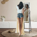 LED Standing Jewelry Mirror Cabinet with 3-Color Lighted Full-Length Mirror by LJGDeals