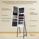 LED Standing Jewelry Mirror Cabinet with 3-Color Lighted Full-Length Mirror