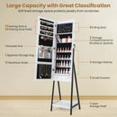 LED Standing Jewelry Mirror Cabinet with 3-Color Lighted Full-Length Mirror by LJGDeals