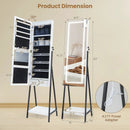 LED Standing Jewelry Mirror Cabinet with 3-Color Lighted Full-Length Mirror by LJGDeals
