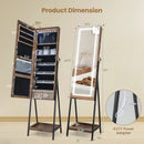 LED Standing Jewelry Mirror Cabinet with 3-Color Lighted Full-Length Mirror by LJGDeals