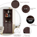Free Standing Tall Bathroom Corner Storage Cabinet with 3 Shelves