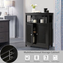 Wood Freestanding Bathroom Storage Cabinet with Double Shutter Door by LJGDeals