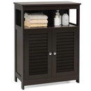 Wood Freestanding Bathroom Storage Cabinet with Double Shutter Door by LJGDeals