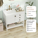 Freestanding Bathroom Vanity Unit with Basin Floor Storage Cabinet-White by LJGDeals