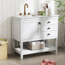 Freestanding Bathroom Vanity Unit with Basin Floor Storage Cabinet-White by LJGDeals