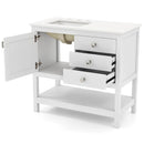 Freestanding Bathroom Vanity Unit with Basin Floor Storage Cabinet-White by LJGDeals