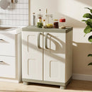 Freestanding Buffet Cabinet Sideboard with 2 Doors and Adjustable Shelves for Kitchen and Garage by DirectDeals