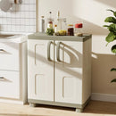 Freestanding Buffet Cabinet Sideboard with 2 Doors and Adjustable Shelves for Kitchen and Garage by LJGDeals