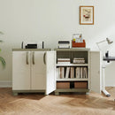 Freestanding Buffet Cabinet Sideboard with 2 Doors and Adjustable Shelves for Kitchen and Garage by LJGDeals