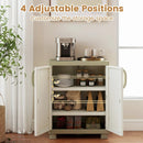 Freestanding Buffet Cabinet Sideboard with 2 Doors and Adjustable Shelves for Kitchen and Garage by LJGDeals
