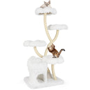 Freestanding Cat Tower with four Flower-shaped Platforms and Sisal Scratching Posts by LJGDeals