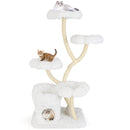Freestanding Cat Tower with four Flower-shaped Platforms and Sisal Scratching Posts by LJGDeals