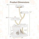 Freestanding Cat Tower with four Flower-shaped Platforms and Sisal Scratching Posts by LJGDeals