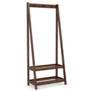 Freestanding Clothes Rack with 3 Hooks and 2 Shelves-Walnut by LJGDeals