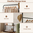 Freestanding Clothing Rack with Wheels and Storage Shelves for Entryway and Bedroom by LJGDeals