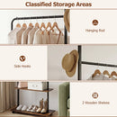 Freestanding Clothing Rack with Wheels and Storage Shelves for Entryway and Bedroom by DirectDeals