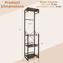 Freestanding Coat Rack with 4 Storage Shelves and 6 Hooks-Rustic Brown by LJGDeals