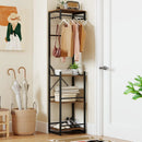 Freestanding Coat Rack with 4 Storage Shelves and 6 Hooks-Rustic Brown by LJGDeals