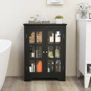 Freestanding Display Storage Cabinet with 2 Glass Doors and Adjustable Shelves by LJGDeals