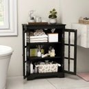 Freestanding Display Storage Cabinet with 2 Glass Doors and Adjustable Shelves by LJGDeals