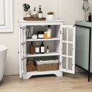 Freestanding Display Storage Cabinet with 2 Glass Doors and Adjustable Shelves by LJGDeals