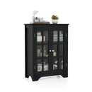 Freestanding Display Storage Cabinet with 2 Glass Doors and Adjustable Shelves by LJGDeals