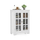 Freestanding Display Storage Cabinet with 2 Glass Doors and Adjustable Shelves by LJGDeals