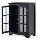 Freestanding Display Storage Cabinet with 2 Glass Doors and Adjustable Shelves by LJGDeals