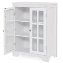 Freestanding Display Storage Cabinet with 2 Glass Doors and Adjustable Shelves by LJGDeals