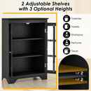 Freestanding Display Storage Cabinet with 2 Glass Doors and Adjustable Shelves by LJGDeals