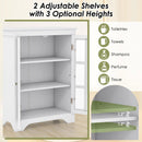 Freestanding Display Storage Cabinet with 2 Glass Doors and Adjustable Shelves by LJGDeals