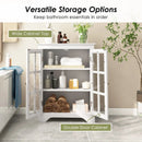 Freestanding Display Storage Cabinet with 2 Glass Doors and Adjustable Shelves by LJGDeals