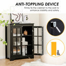 Freestanding Display Storage Cabinet with 2 Glass Doors and Adjustable Shelves by LJGDeals