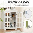 Freestanding Display Storage Cabinet with 2 Glass Doors and Adjustable Shelves by LJGDeals