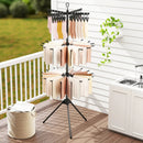 3-Tier Tripod Freestanding Folding Clothes Drying Rack with 24 Clips-Black by LJGDeals