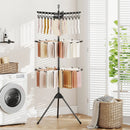 3-Tier Tripod Freestanding Folding Clothes Drying Rack with 24 Clips-Black by LJGDeals