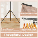3-Tier Tripod Freestanding Folding Clothes Drying Rack with 24 Clips-Black by LJGDeals