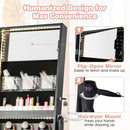 Freestanding Jewelry Cabinet with Full Length HD Mirror-Black
