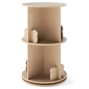 2 Tier Freestanding Kids Rotating Bookshelf Storage Rack with Bear Baffles-Natural by LJGDeals