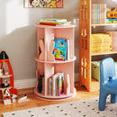 2 Tier Freestanding Kids Rotating Bookshelf Storage Rack with Bunny Baffles