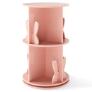 2 Tier Freestanding Kids Rotating Bookshelf Storage Rack with Bunny Baffles