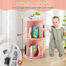 2 Tier Freestanding Kids Rotating Bookshelf Storage Rack with Bunny Baffles by LJGDeals