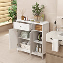 Bathroom Cabinet Floor Cabinet with Drawer and Open Compartments-White by LJGDeals